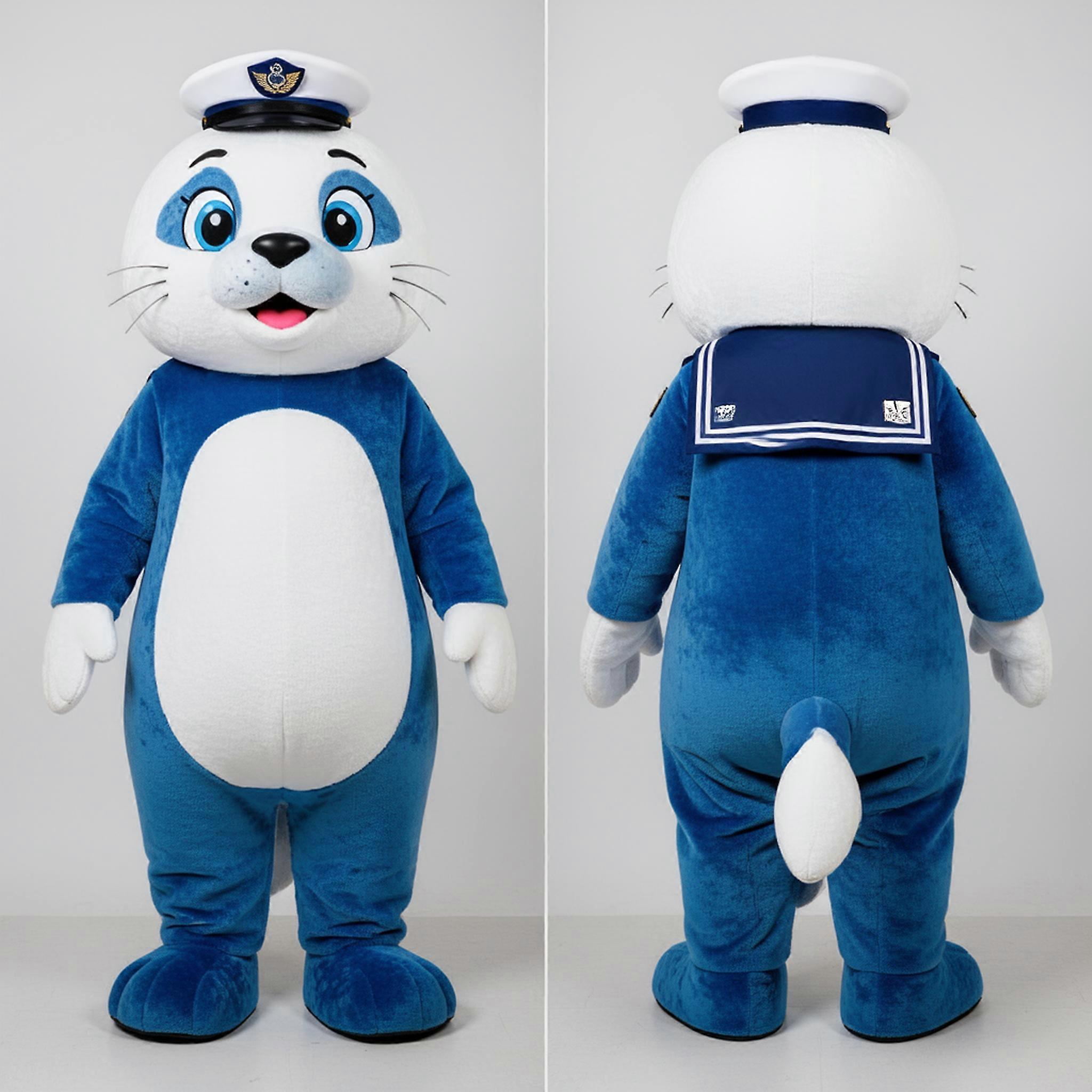 MASTICOT Pristine White Broad Shouldered Navy Seal Mascot