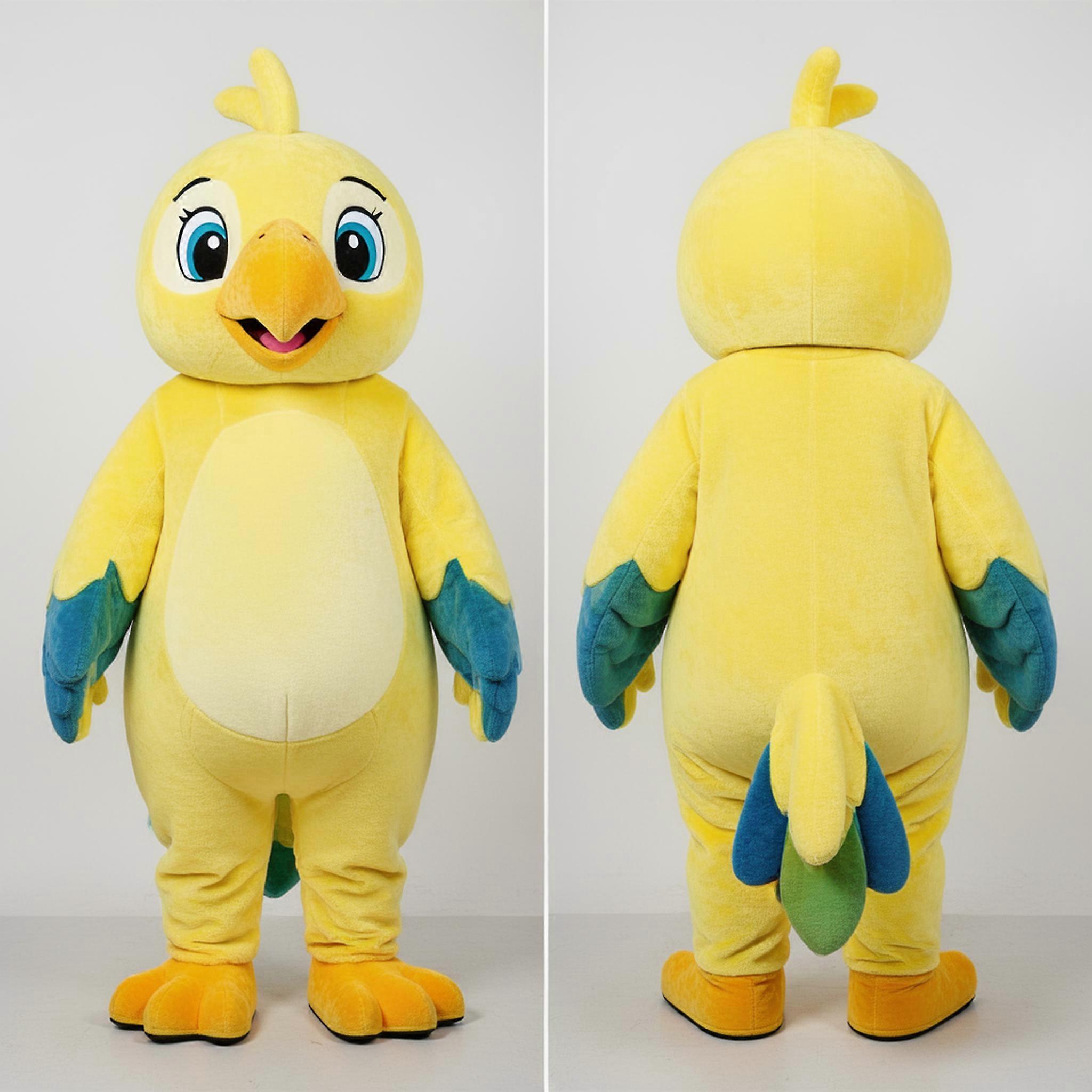 MASTICOT Lemon Yellow Feathered Parrot Mascot