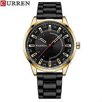 CURREN 8406: Stalen polshorloge met eenvoudige kalenderfunctie, groot wijzerplaat, geschikt als zakelijk horloge, waterdicht, voor heren.