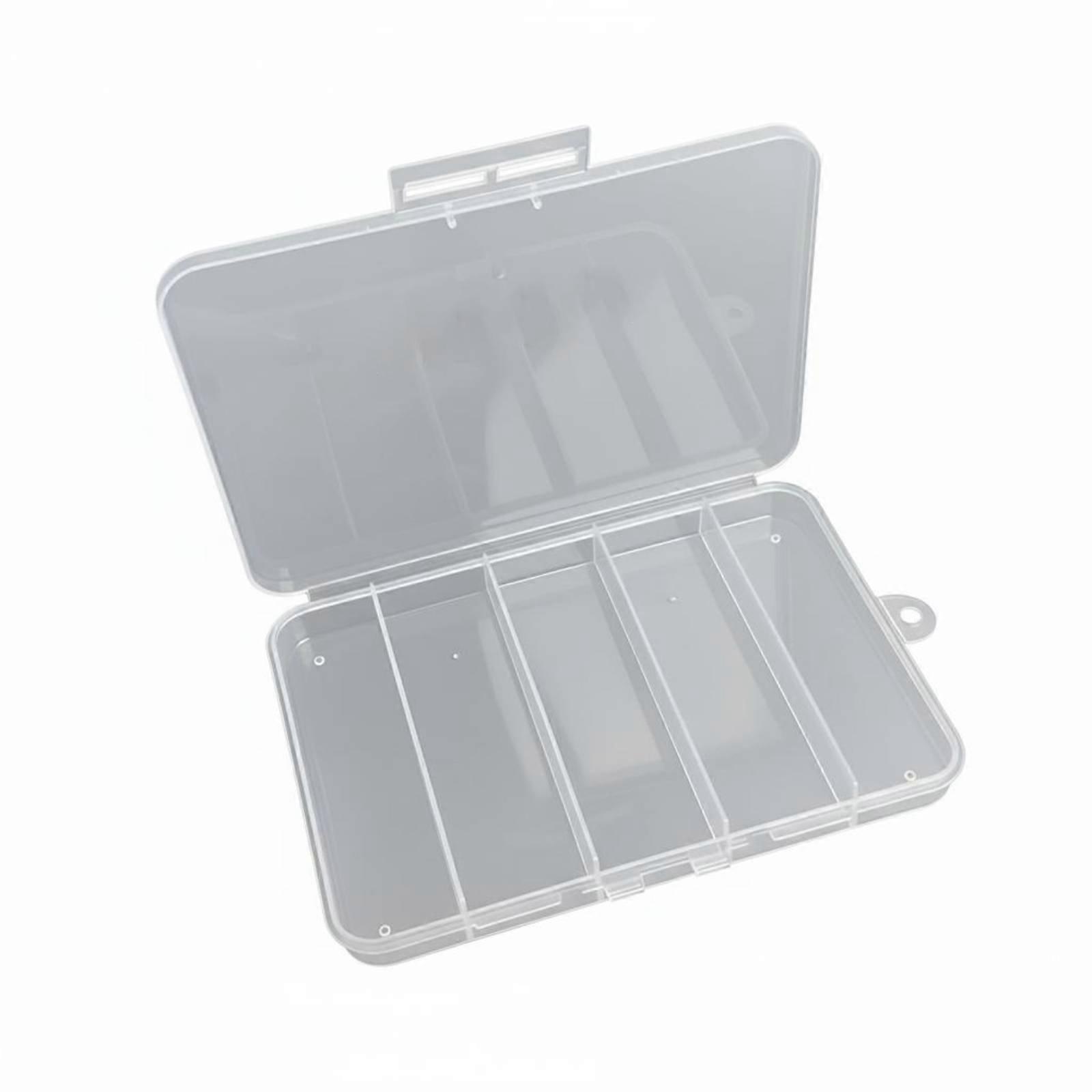 Portable 5-Compartment Storage Box, Snap Closure Organizer,