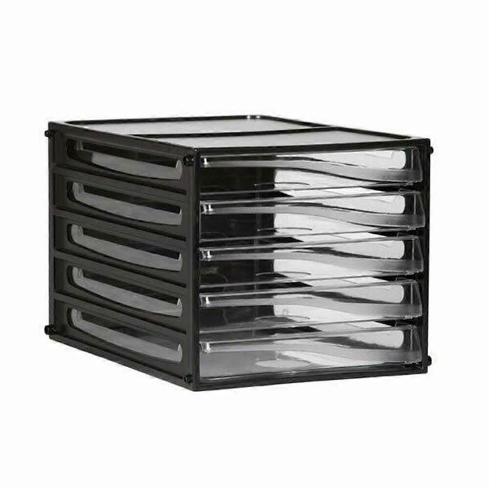 5 DRAWERS Esselte Filing Drawers Storage Black Frame Stackable High Quality