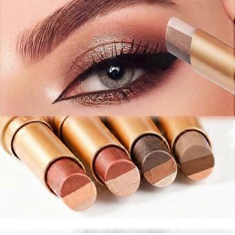 4Pack 3 Color Matte Gradient Glitter Eyeshadow Stick Cream Shimmer Eye Shadow | Tricolor Blendable Metallic Eye Shadow Pencil, Long-Lasting Eye Makeup