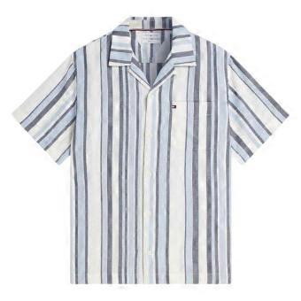 Tommy Hilfiger Mens Striped Short-Sleeved Shirt
