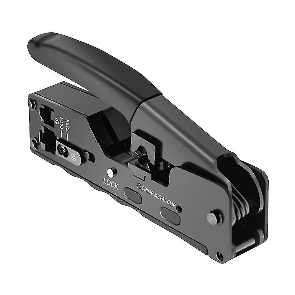 Pxcl Crimping Pliers, Soft Rubber Handle Non-slip Ethernet Crimping Tool For Cat7 8p/6p, Black, 1 Pcs