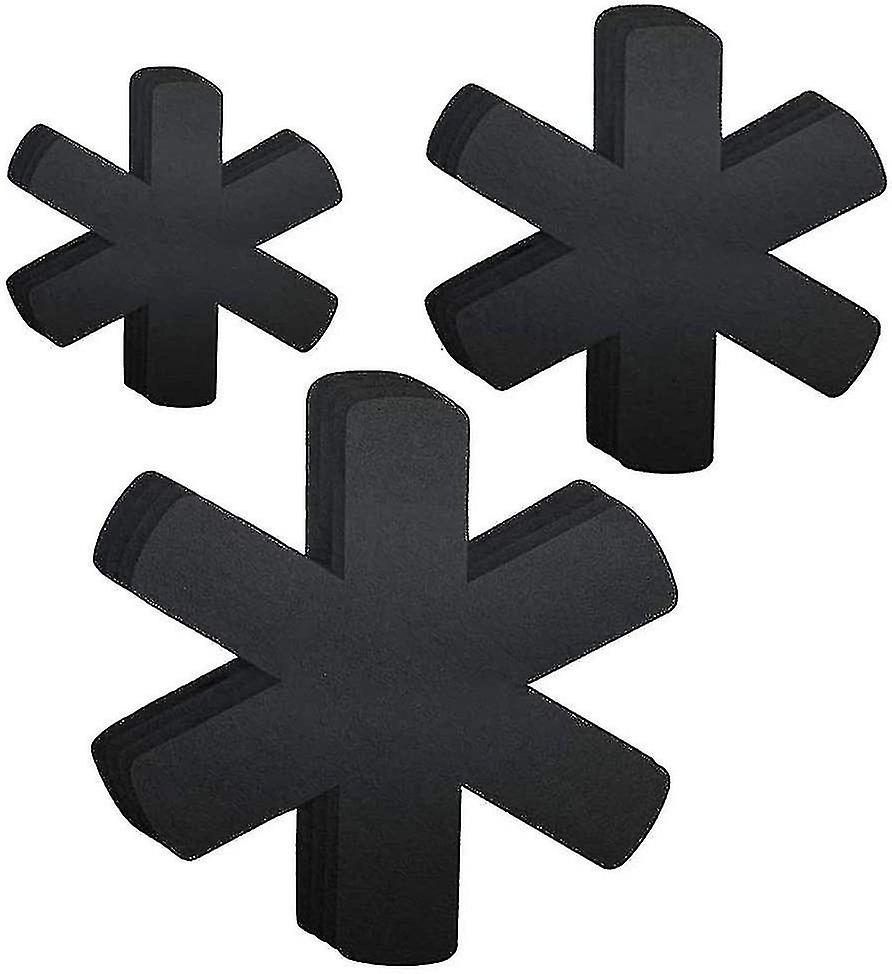 12pcs Pots And Pans Protector, Pot Protector, Protective Pads, Black