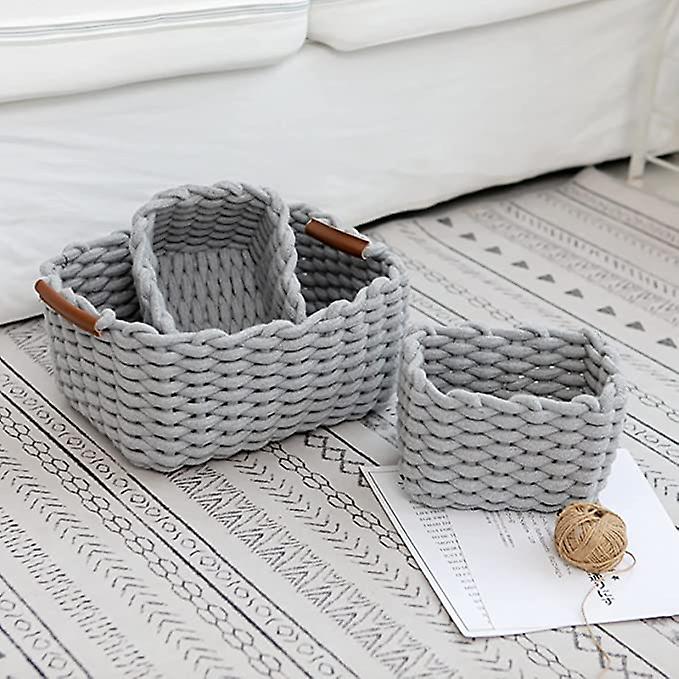 Decorated gray storage basket rectangular storage basket 36*25*16cm