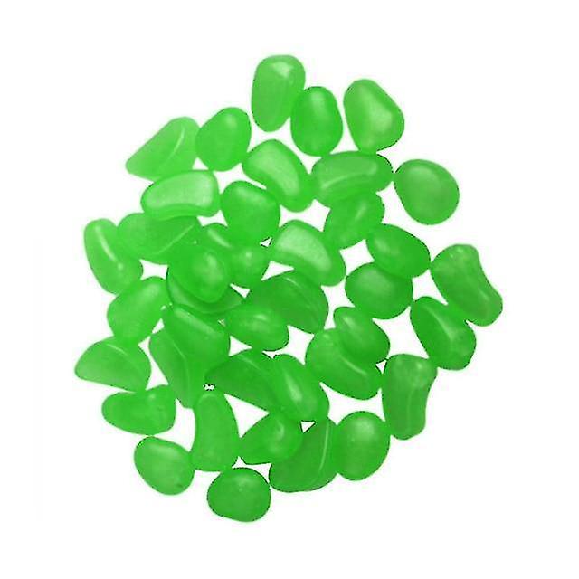 Green 50pcs Glow In The Dark Garden Pebbles Glow Rocks For Walkways Garden