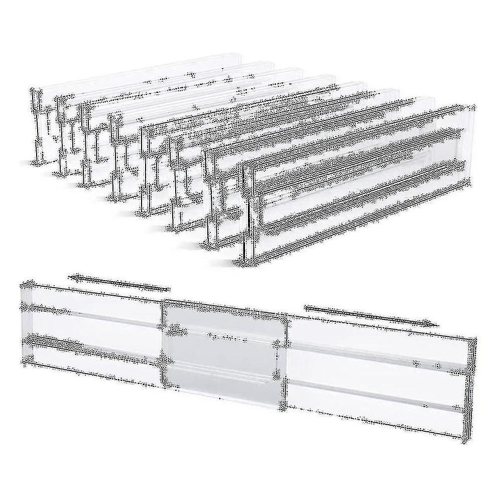 מחיצות מגירה 8 חבילה, מתכווננת 3.2 אינץ' גבוהה ניתנת להרחבה מ-11-20.6 אינץ' מגירת מטבח אורגני