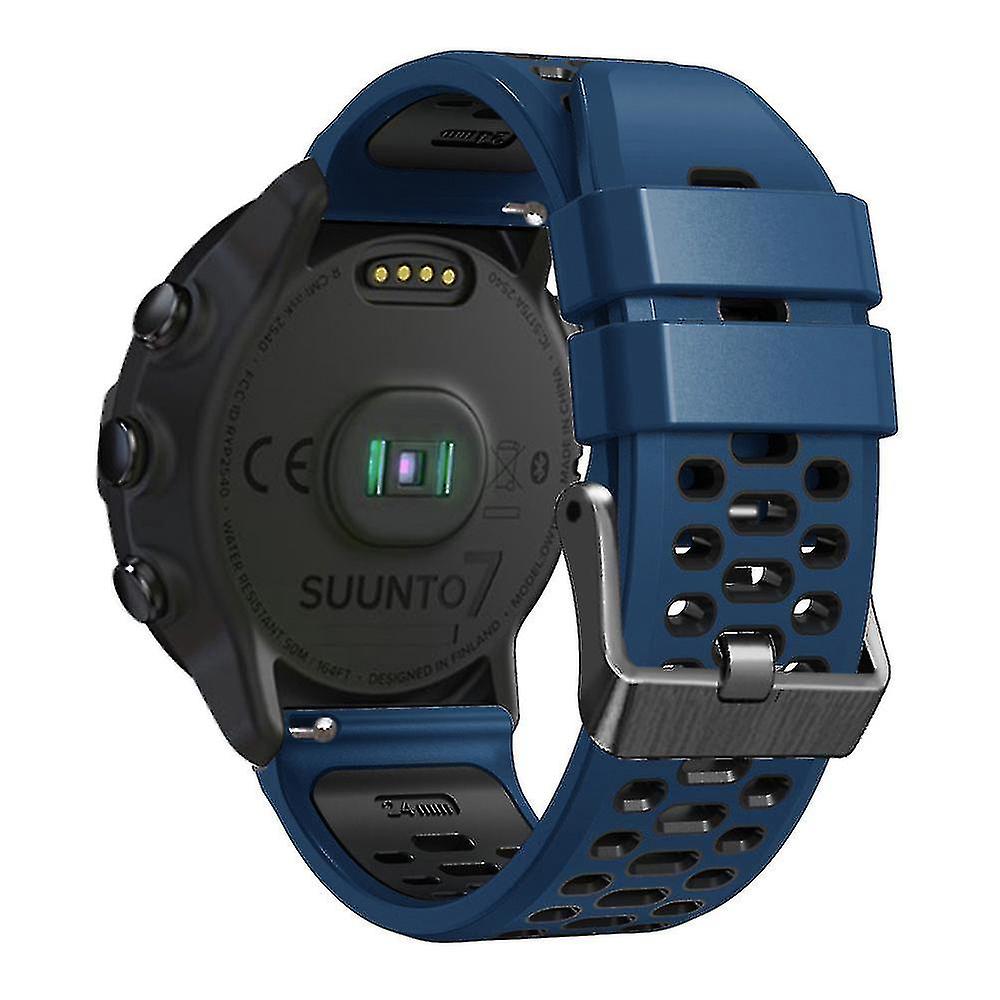 For Suunto 7 / 9 / 9 Baro Dual-color Silicone Watch Band 24mm Multi-hole Design Quick Release Wristband Strap