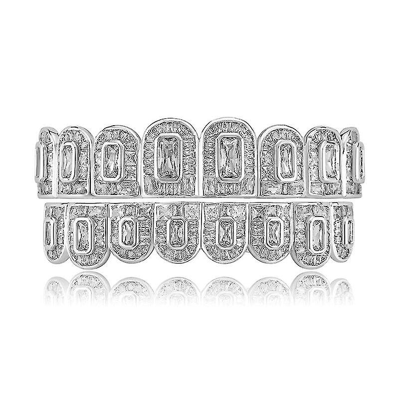 ファッション新しいデザインのヒップホップグリル高品質アイスアウトチャームAaaa + Cz歯グリル男性のための女性ジュエリーギフト