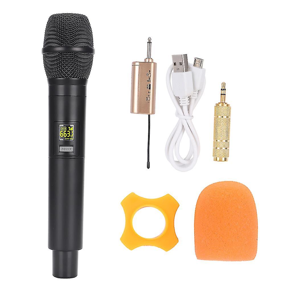 Rechargeable UHF Handheld Wireless Microphone with Mini Bluetooth Receiver, 24Bit/48KHz, 50m Range