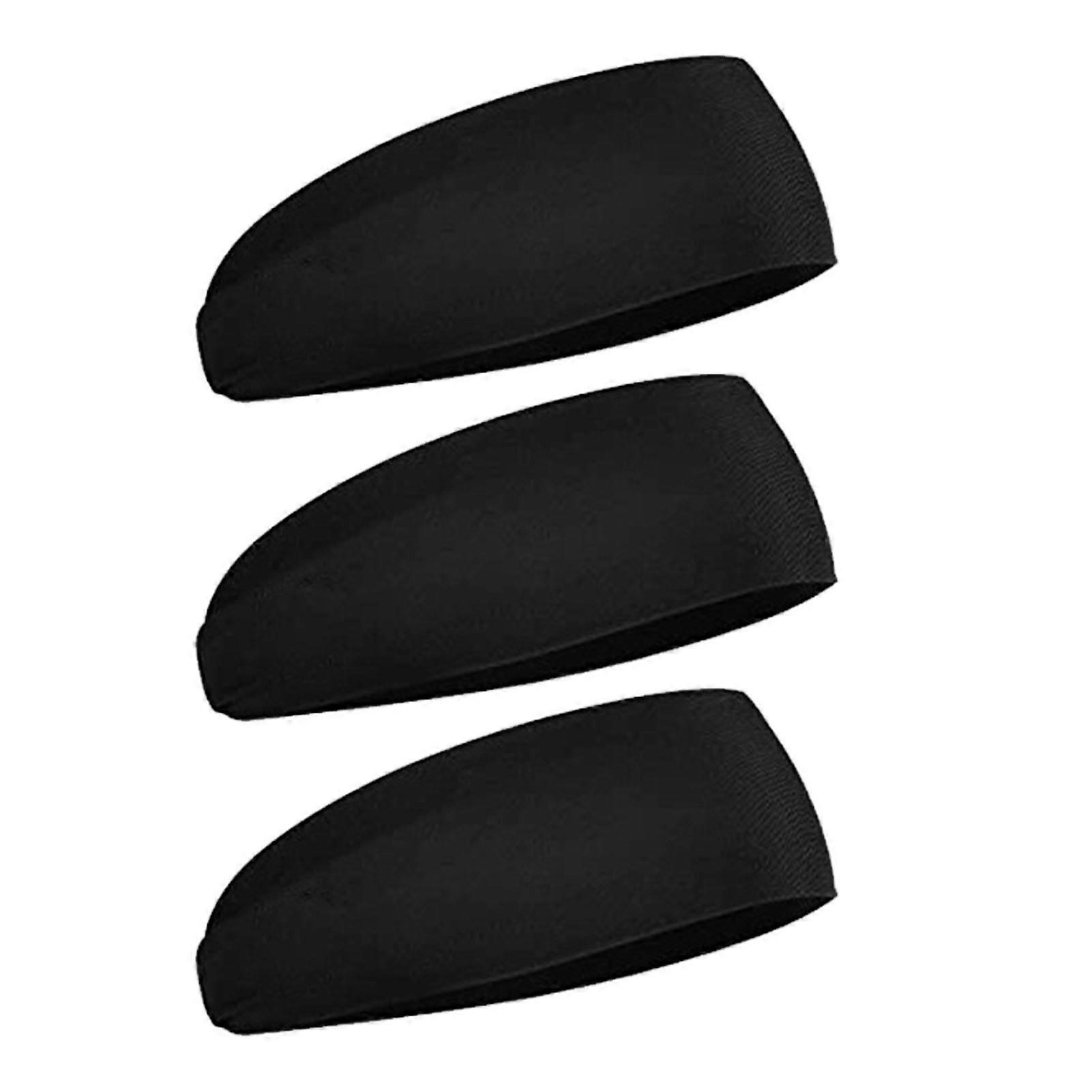 3 יח 'סרט ספורט רצועת הזעה שחורה יוניסקס ספורט לריצה בחוץ כושר רכיבה על אופניים