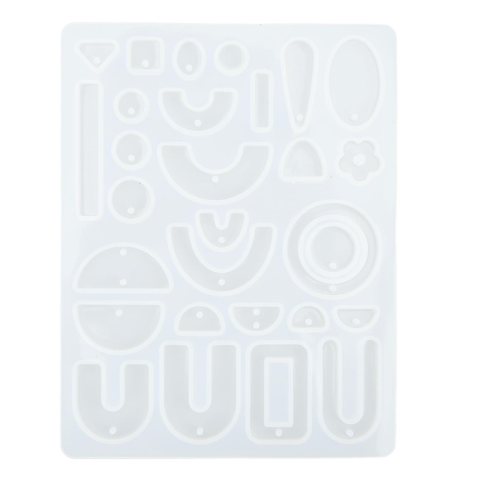Silicone earring mold, high elasticity, reusable, with hanging hole