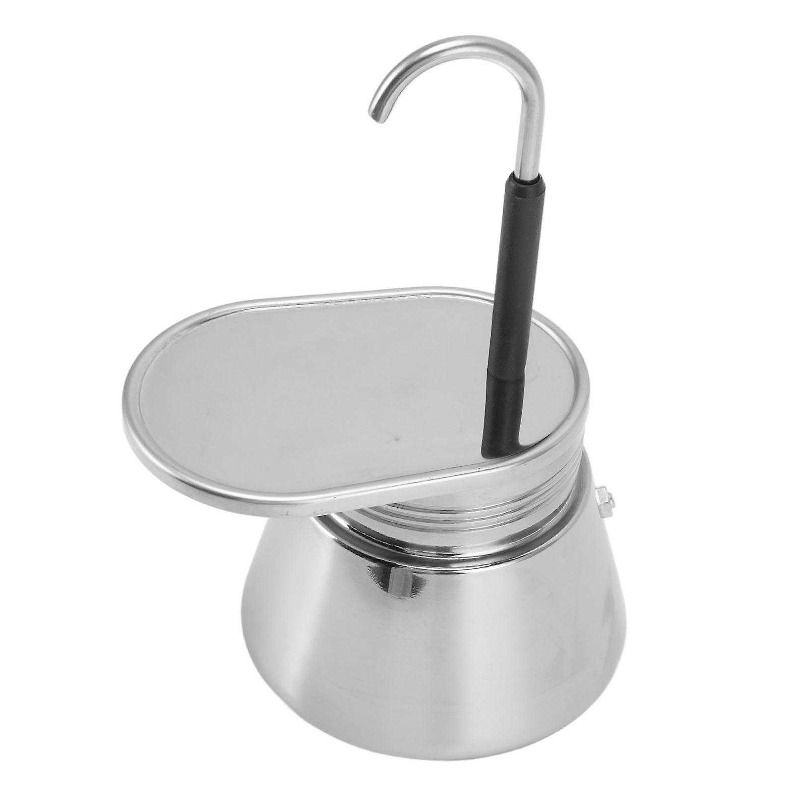 Stainless Steel Italian-Style Moka Pot: Large-Capacity, Lightweight, and Portable Coffee Maker for Espresso Brewing at Home and On-the-Go