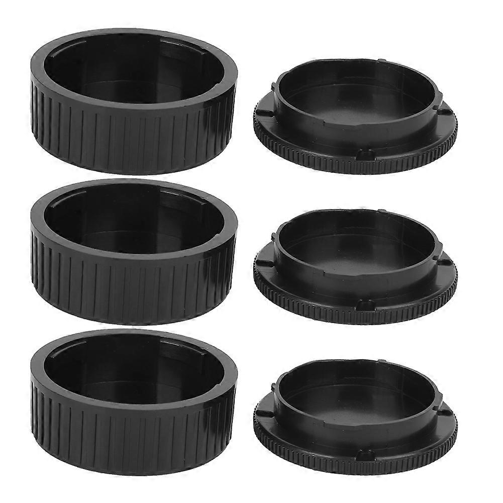 Lightweight Black Plastic Camera Body Lens Cover Kit Dustproof