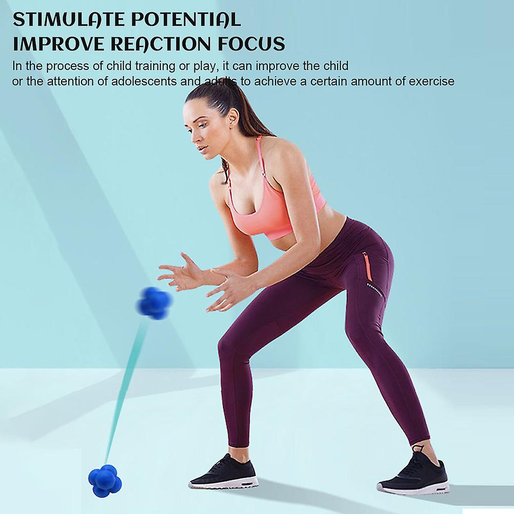 Hexagonal Ball Rubber Bounce Balls  Speed Reflex Coordination Trainer