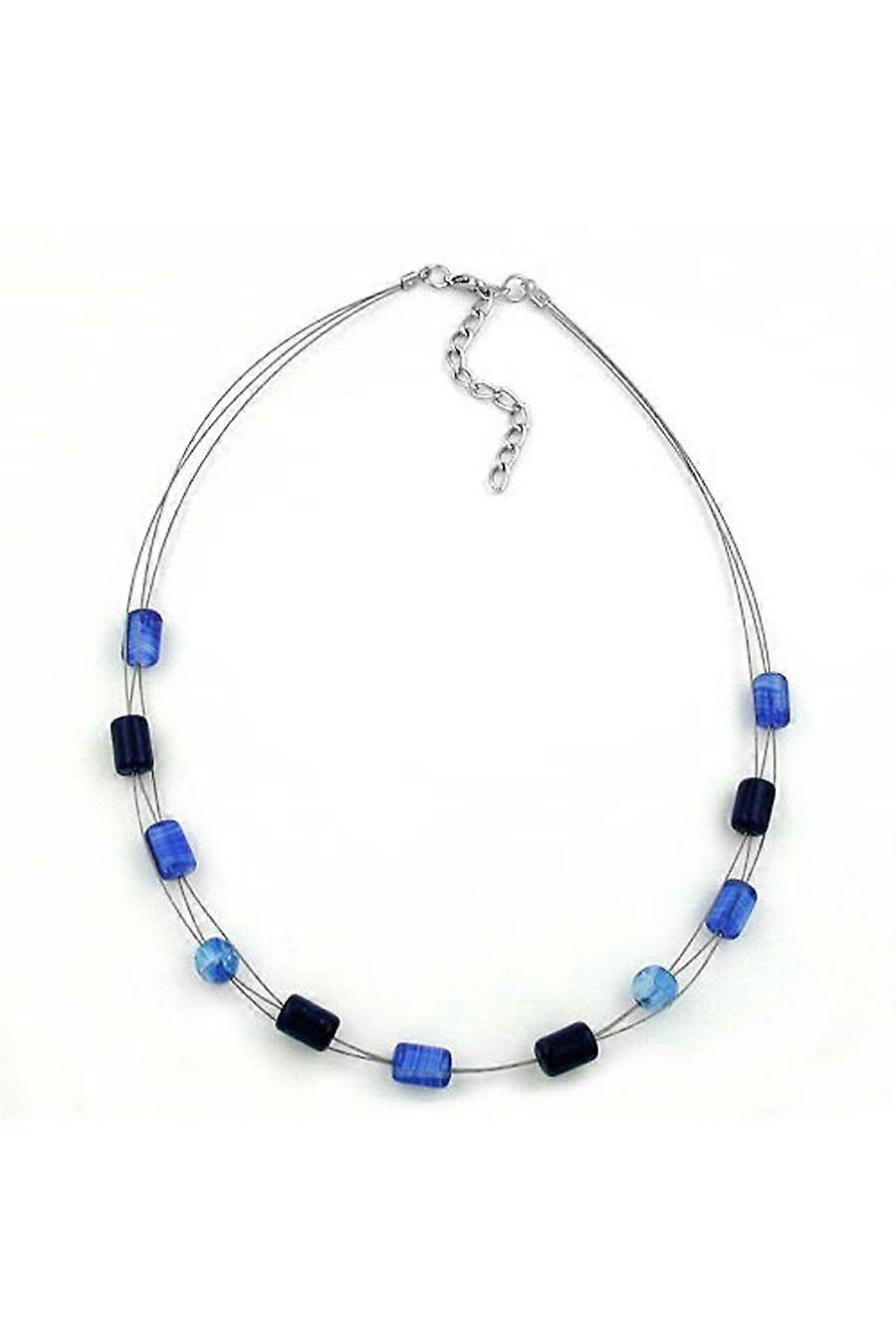 Necklace Glass Beads Blue-black - Gl04124