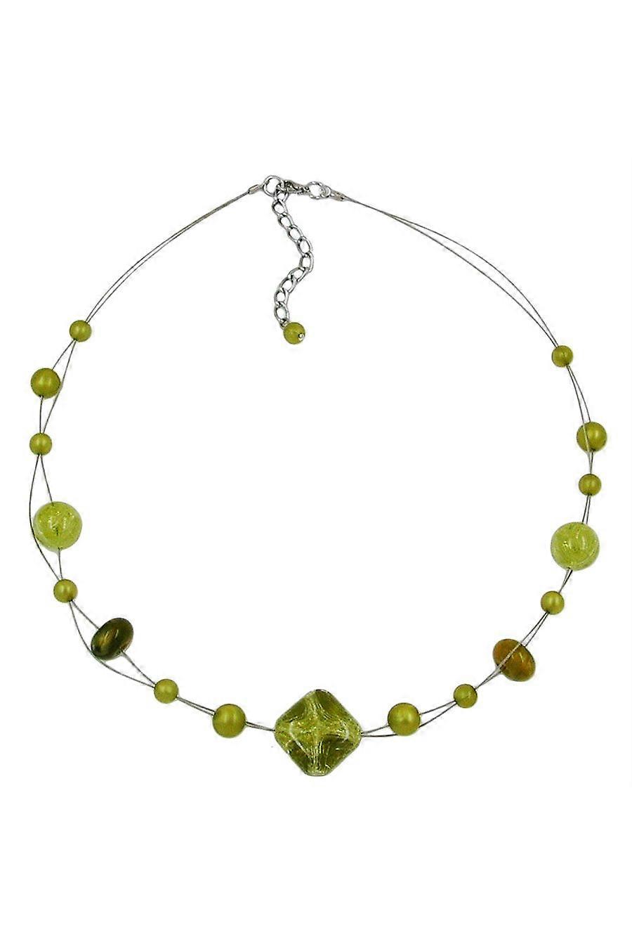 Necklace Beads Green-olive 45cm - Gl01956