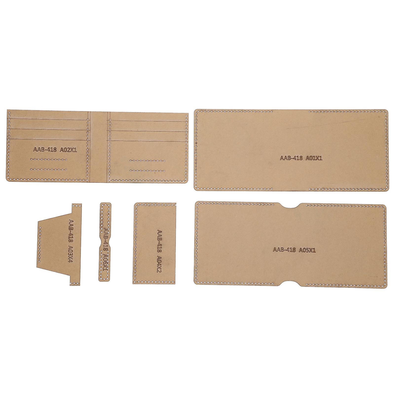 6Pcs Wallet Pattern Template Drawings Set Stencil Making Craft DIY Hand‑Made Tool