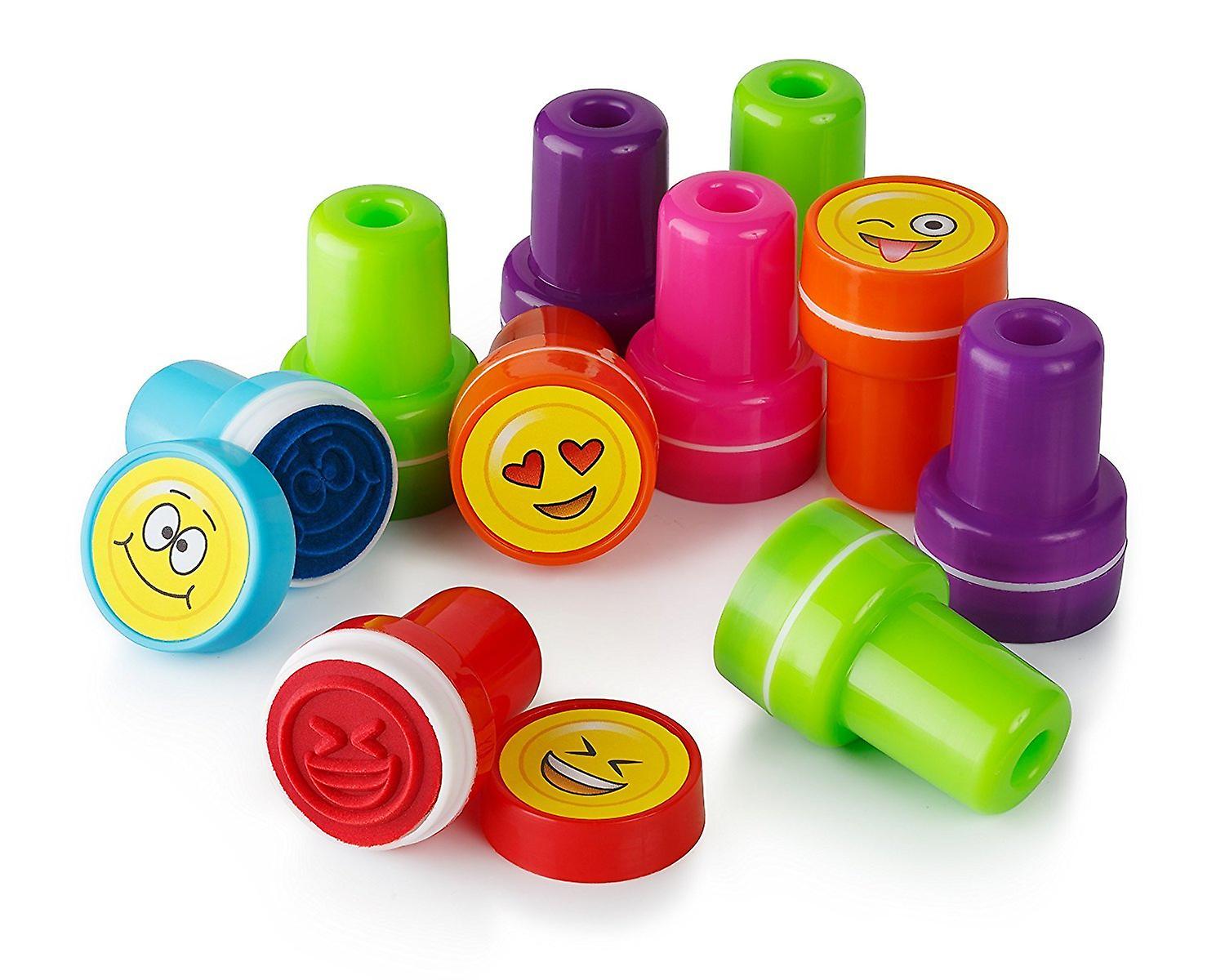 Moore art 26 piece self inking emoji plastic stampers with multi color