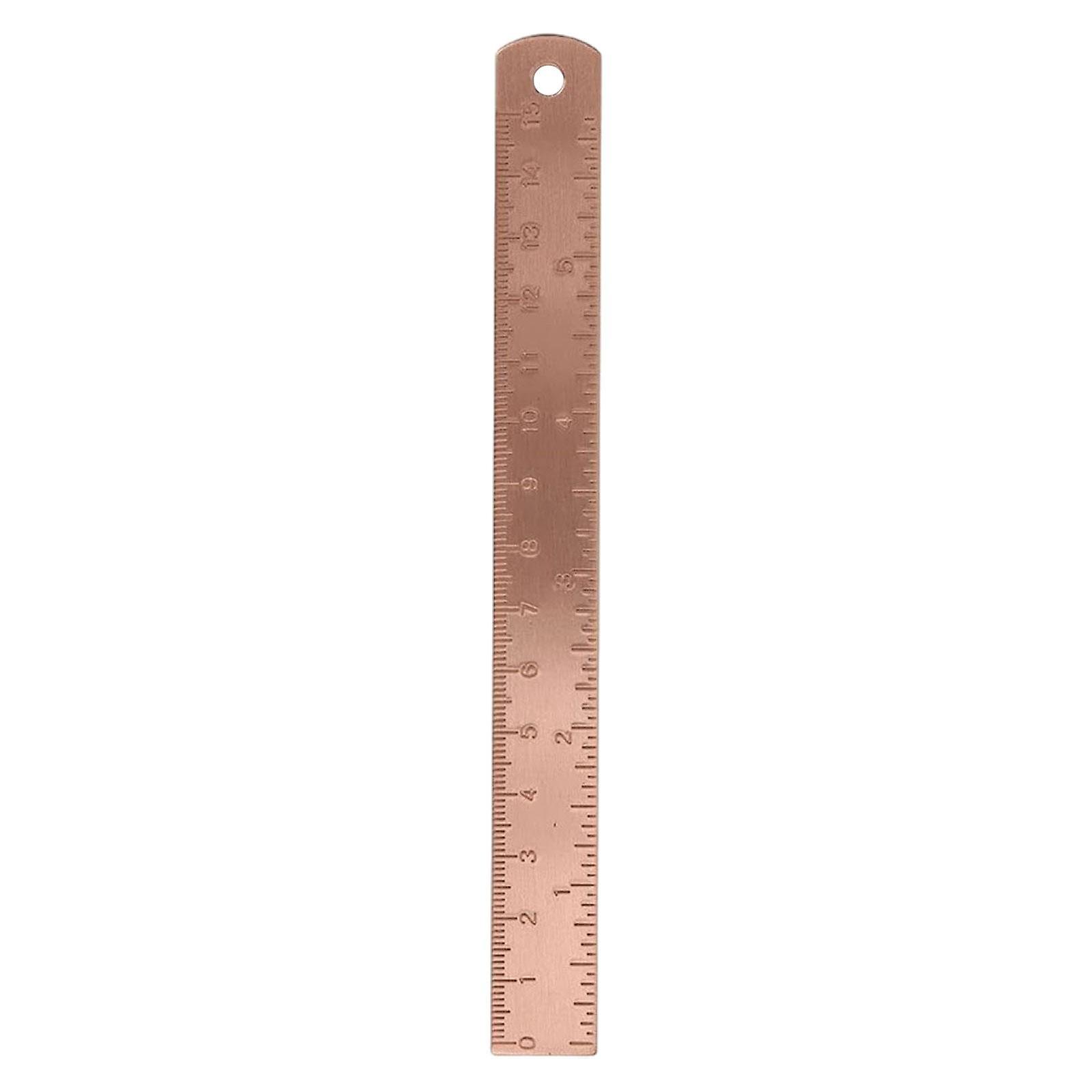 Měděné pravítko Praktické kovové pravítko 6 palců/ 15 cm pro notebooky Architekt Workshop