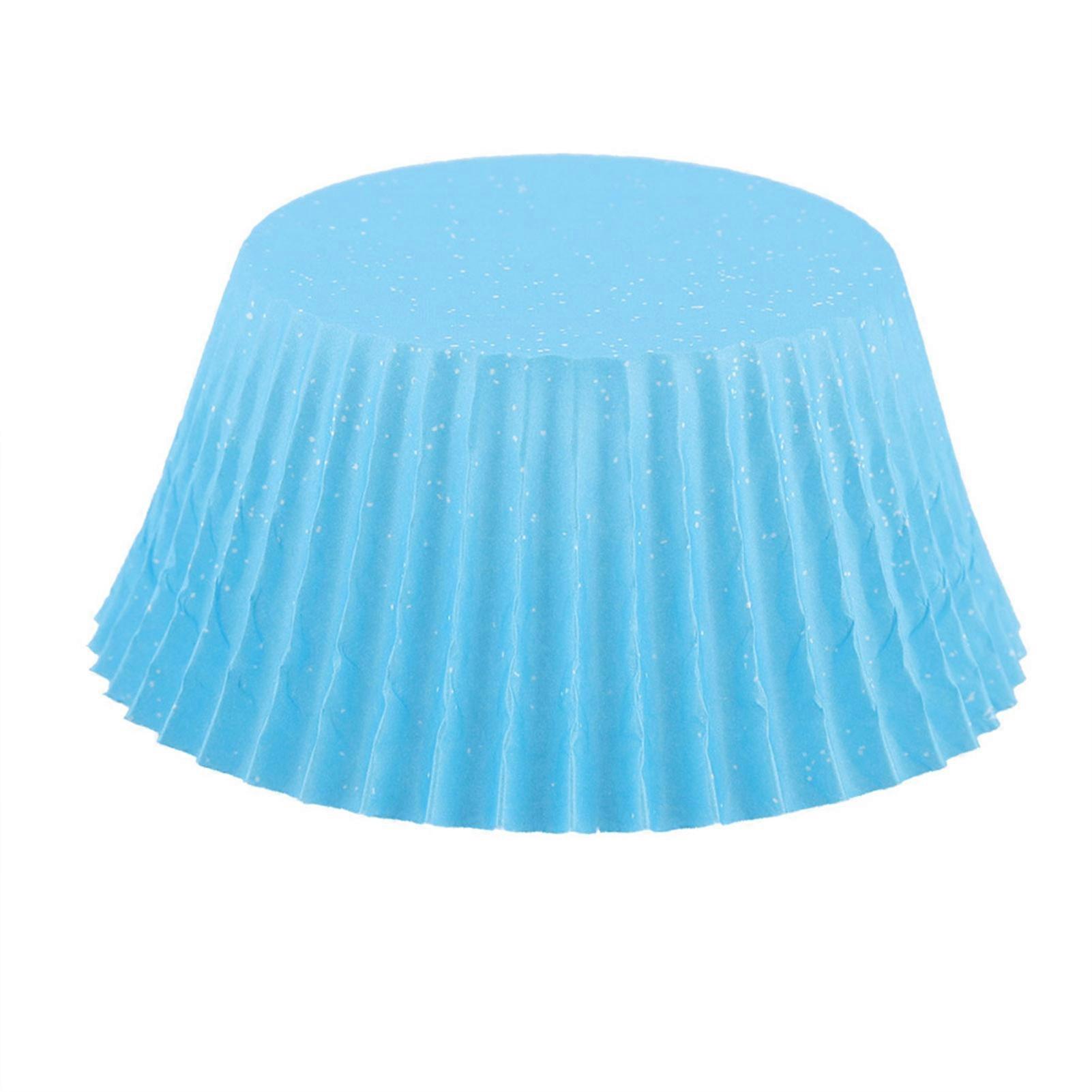 100PCS μίνι μπλε Cupcake Liners 6.8cm στρογγυλά φλιτζάνια ψησίματος