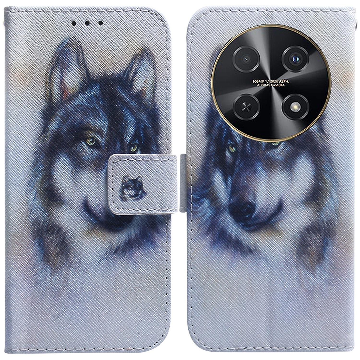 Coloured Drawing PU Case For Huawei nova 12i 4G Global
