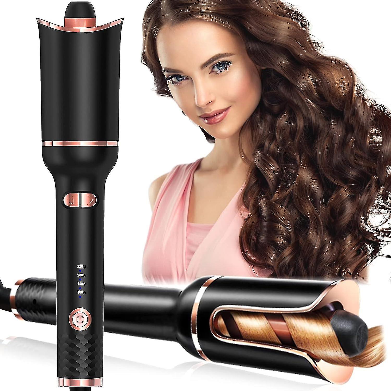 Automatic Curling Iron With 360 Rotating, Automtic Hair Curler With 4 Temps, Fast Heating Ceramic Barrel, Dual Voltage Hair Curlers For Women