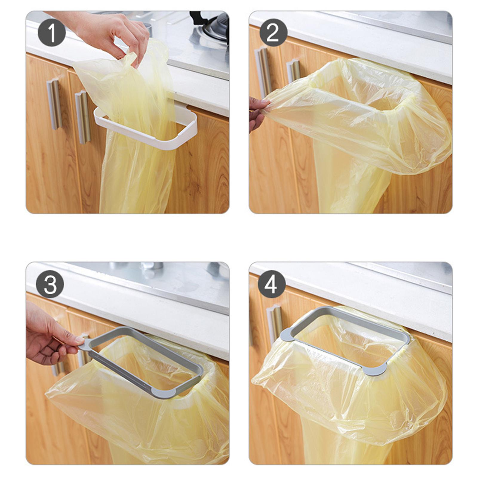 Multifunctional ABS Trash Bag Holder Rack for Kitchen Cupboard