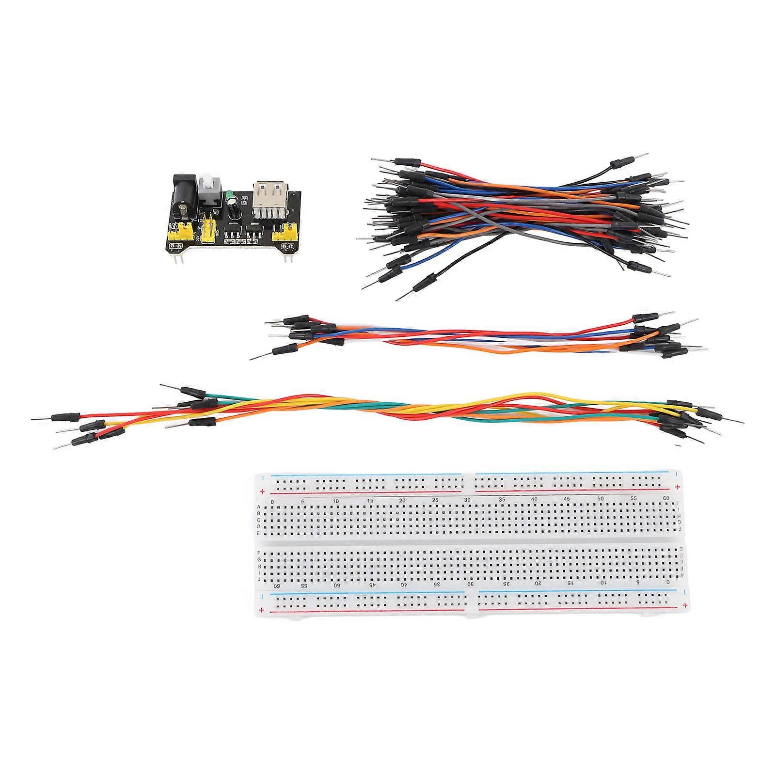 830 Tie Points Breadboard 3.3V 5V Power Supply Module with Jumper Wire Kit for DIY Circuit Projects