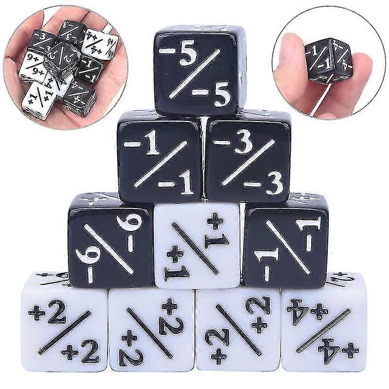 10x Dice Counters 5 Positive +1/+1 & 5 Negative -1/-1 For Gathering Table Game
