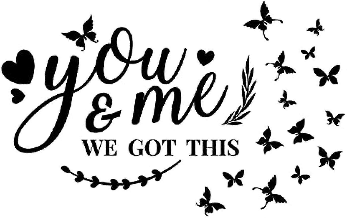 1pc Butterfly Inspirational Sayings Wall Stickers You Me We Got This Wall Decor Motivational Quotes Wall Decals