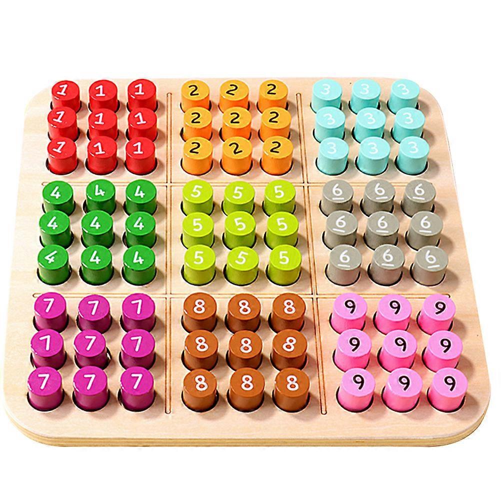 1 Set Wooden Sudoku Game Wood Sudoku Toy Desktop Sudoku Chess Toy Leisure Game Board