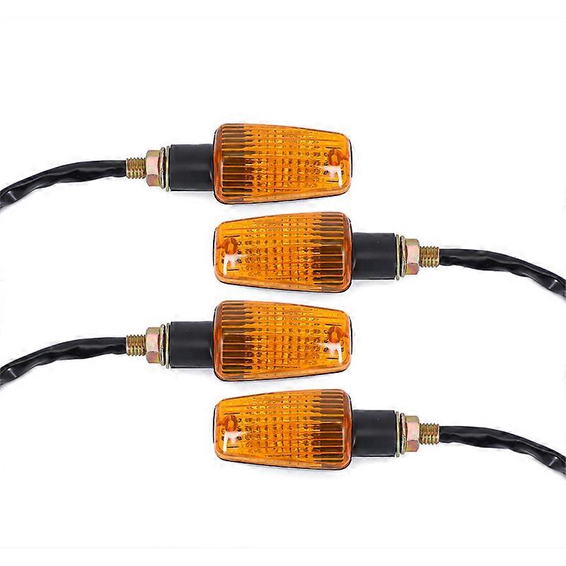 6 Volt Motorcycle Turn Signal Light Blinker Indicator W/ Amber Lens Led Bulb Universal Fits For Most Motorcycle