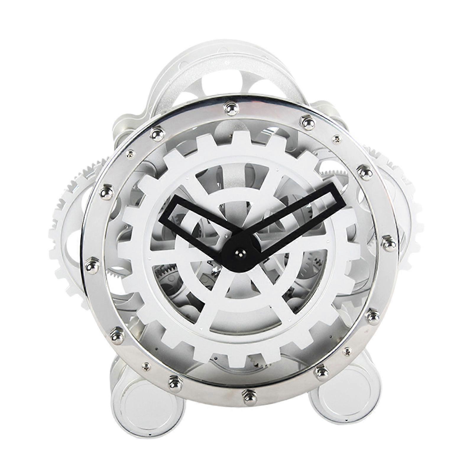 Table Clock Non Ticking Farmhouse Clock for Living Room Bedside Tables Shelf