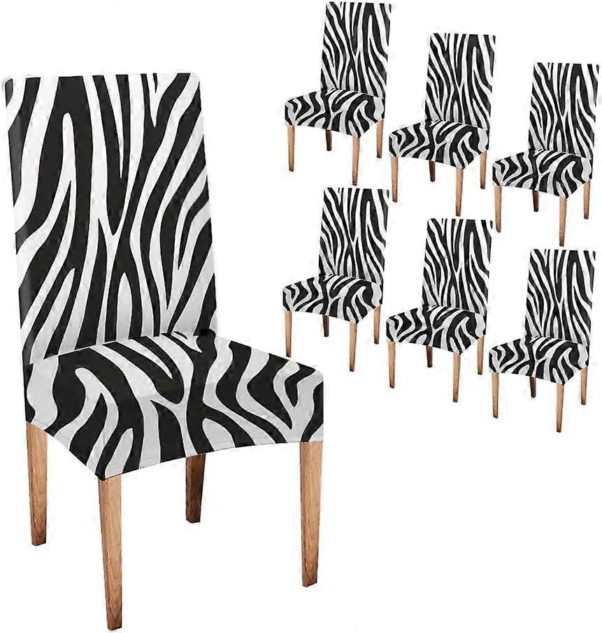 Parsons Chair Slipcover Set of 6 Zebra Animal Print Seamless Pattern or Seamless Background Parson Chair Slipcover Removable Washable Chair Protector