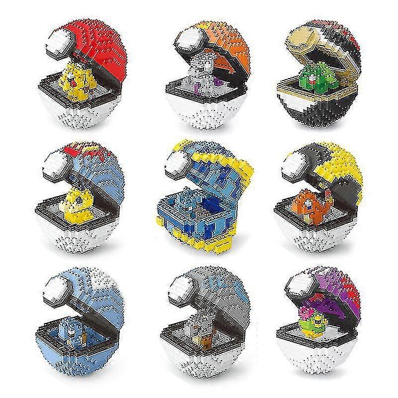 كتل بناء البوكيمون كزة الكرة بيكاتشو الطوب أنيمي مصغرة شخصيات العمل رؤساء الجمعية التعليمية ألعاب الأطفال هدية عيد ميلاد