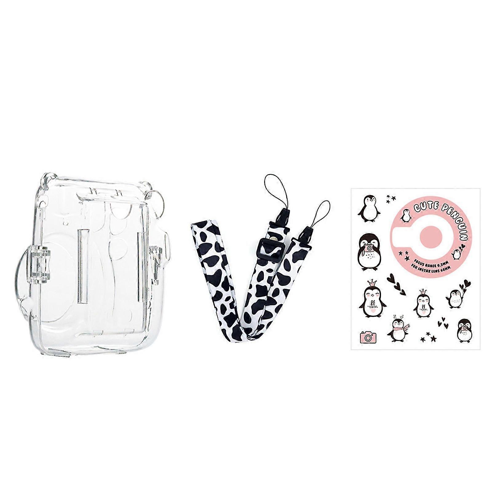 Clear Case For Fujifilm Instax Mini 11, Instax Mini 11 Case With Adjustable Shoulder Strap & Sticker