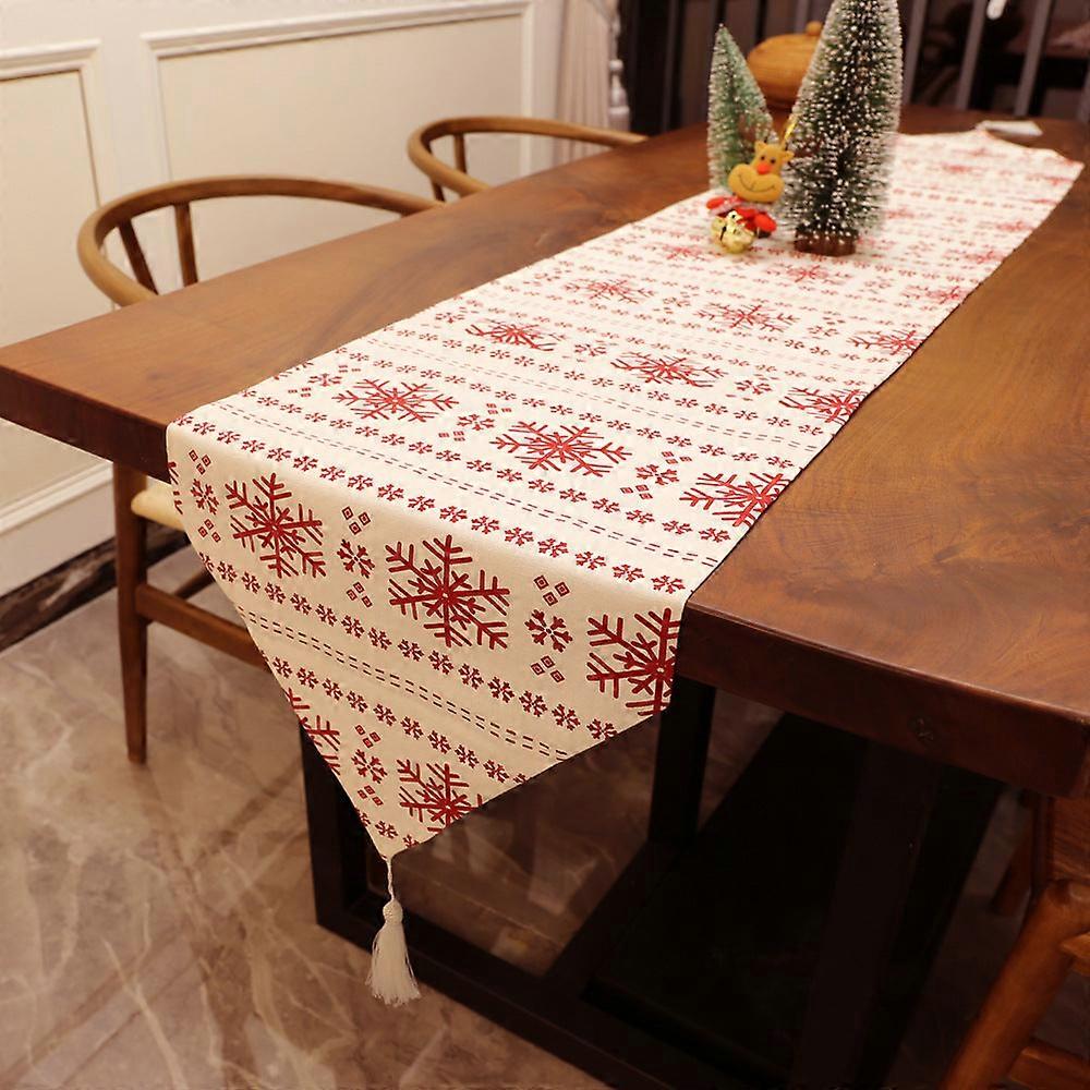 Christmas Tablecloths Snowflake Cotton Linen Party Layout