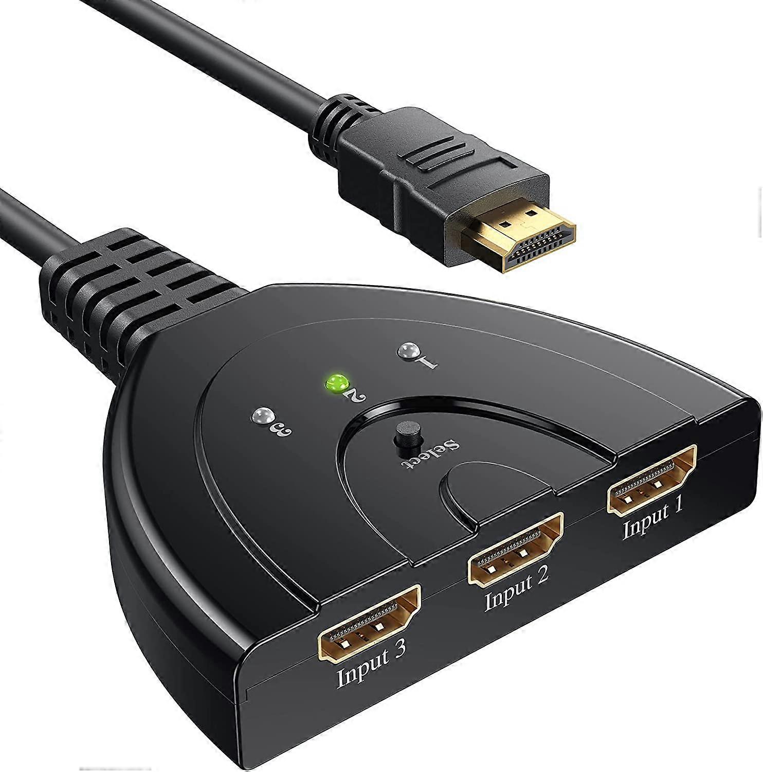 HDMI-omkopplare GANA, HDMI-omkopplare, 3-i-1 HDMI-splitter