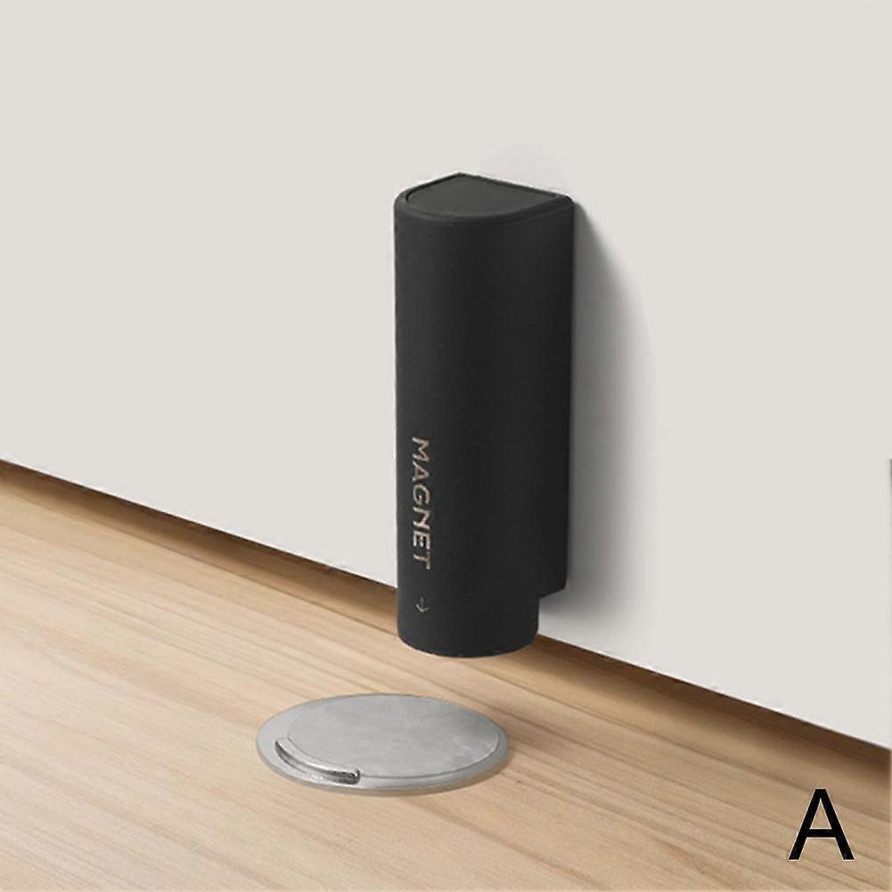 Butée de porte magnétique en acier inoxydable, base de porte sans clou noire grise