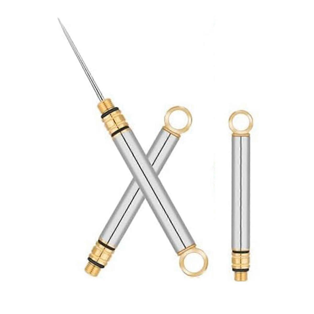 3 PCS Portable Titanium Toothpicks, Metal Toothpick with Protective Holder,Mini Stainless Steel Toothpick, Silver