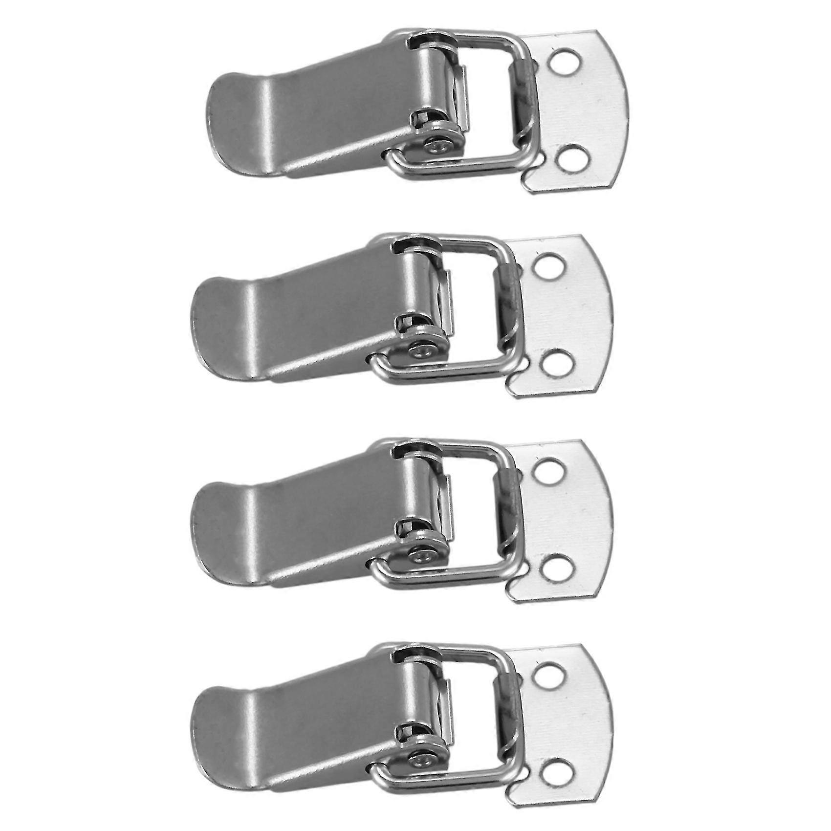 4x Silver Tone Metal Toggle Draw Latch Straight Loop Catch 1.6 Inch