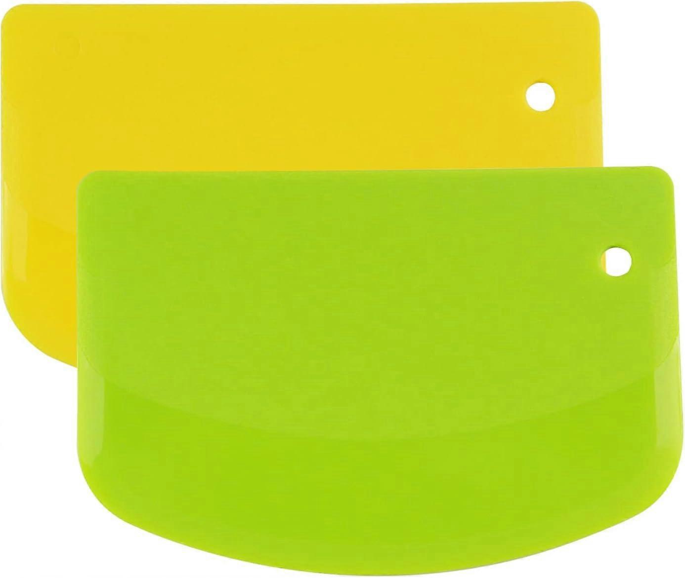 2Pcs Dough Scraper Plastic Dough Cutter Bench Scraper Dough Bowl Spatula