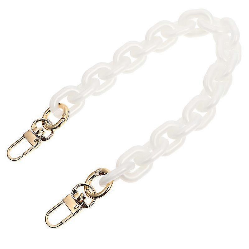 White Resin Handbag Chain With Metal Buckles Bag Handle Replacement Bag Strap