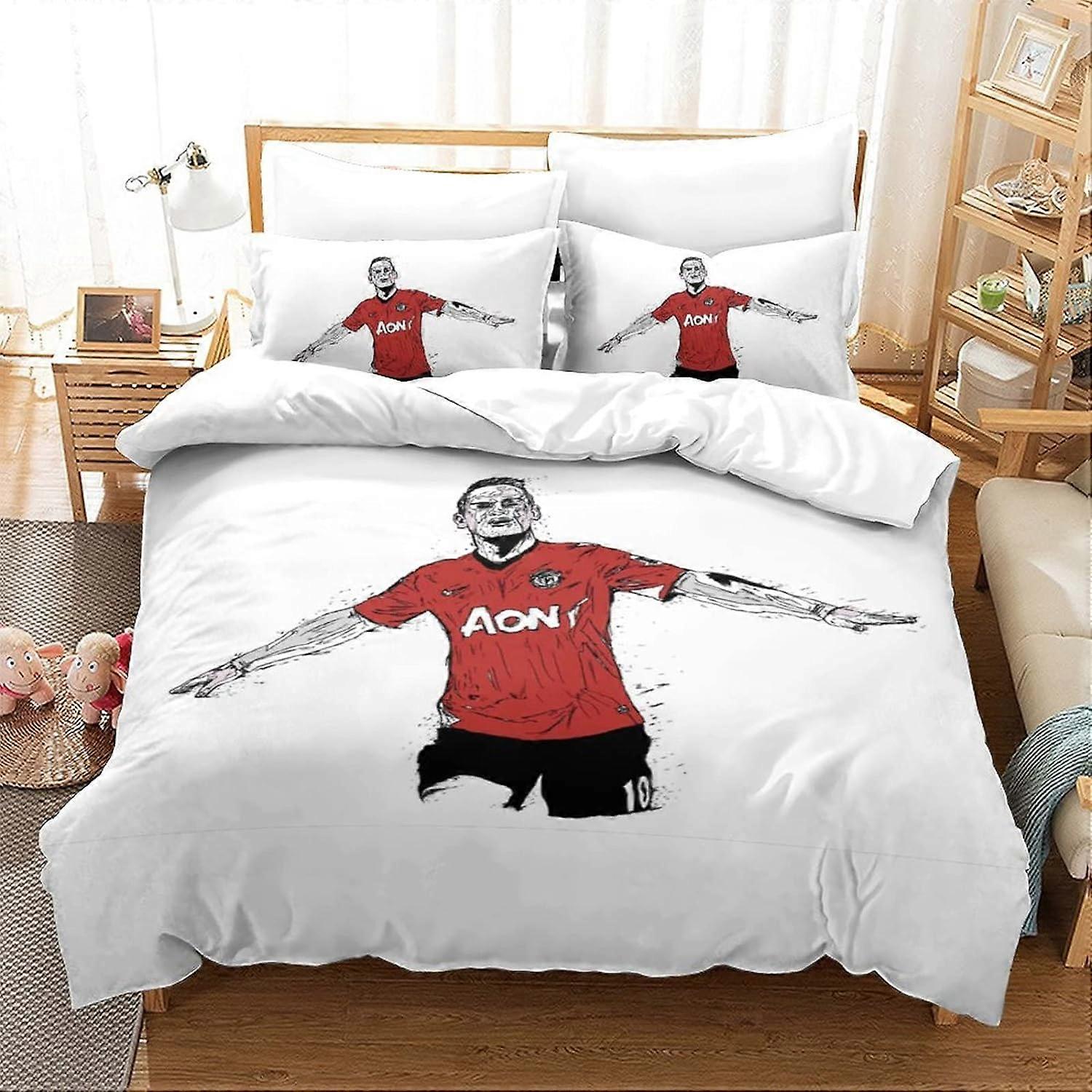 Fotboll Star Påslakan Set World Cup League Skull Sängkläder Mikrofiber Enkelsängkläder Set 135 * 200 CM