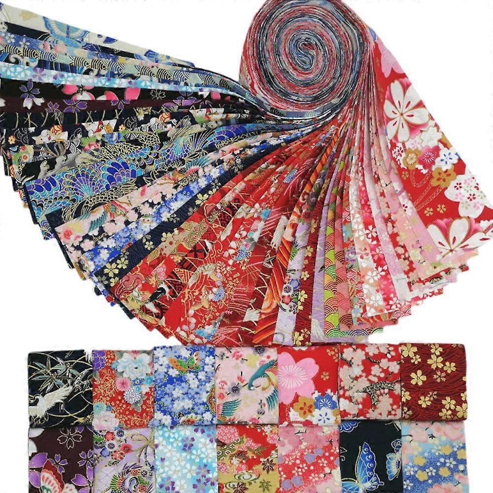 Jelly Roll Fabric Strips for Quilting,40 PCS Roll Cotton Fabric for Sewing with Different Patterns