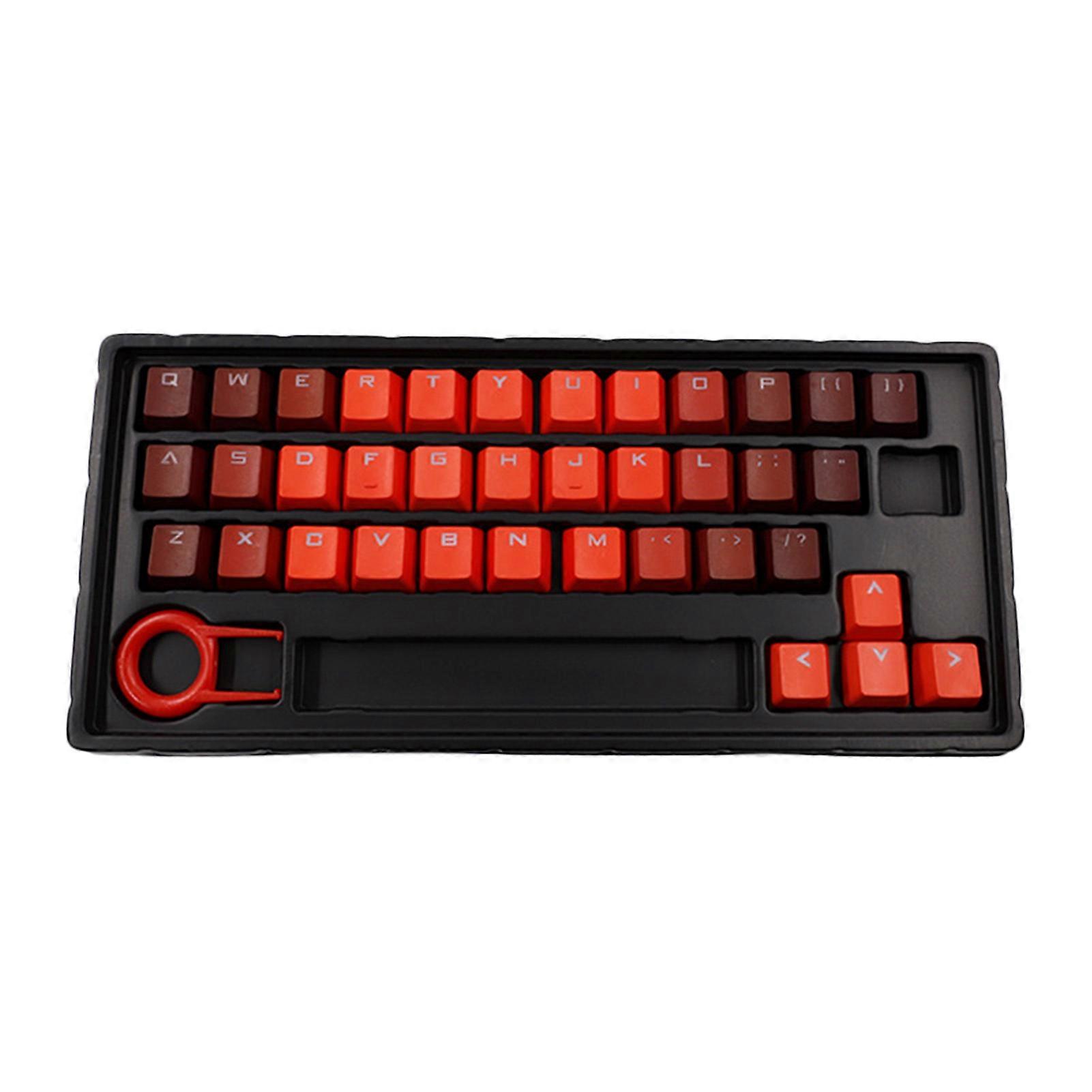 37-Key Non-slip Color Gradient PBT Keycaps Mechanical Keyboard Replacement Caps for Computer