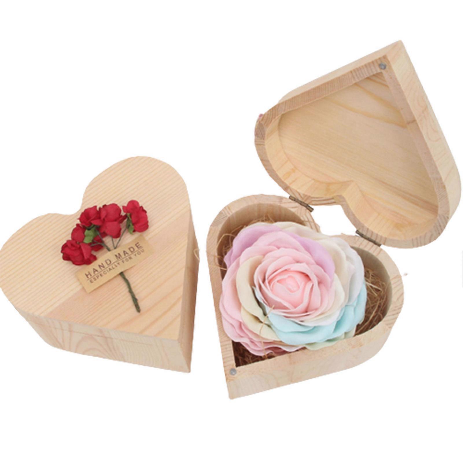 Artificial Rose Wooden Box Set Long Lasting Floral Scented Flower for Valentine\'s Day Birthday Gift