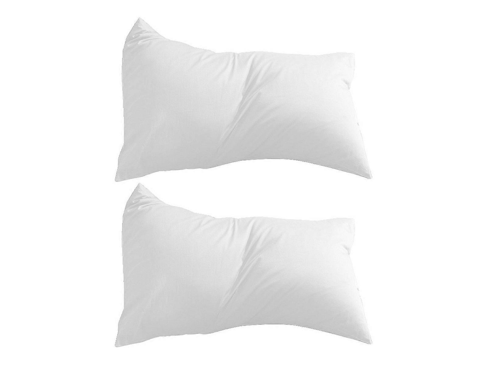 2Pcs 74x48cm 100% Cotton Pillowcase Soft Solid Color Pillow Cases Bedding White